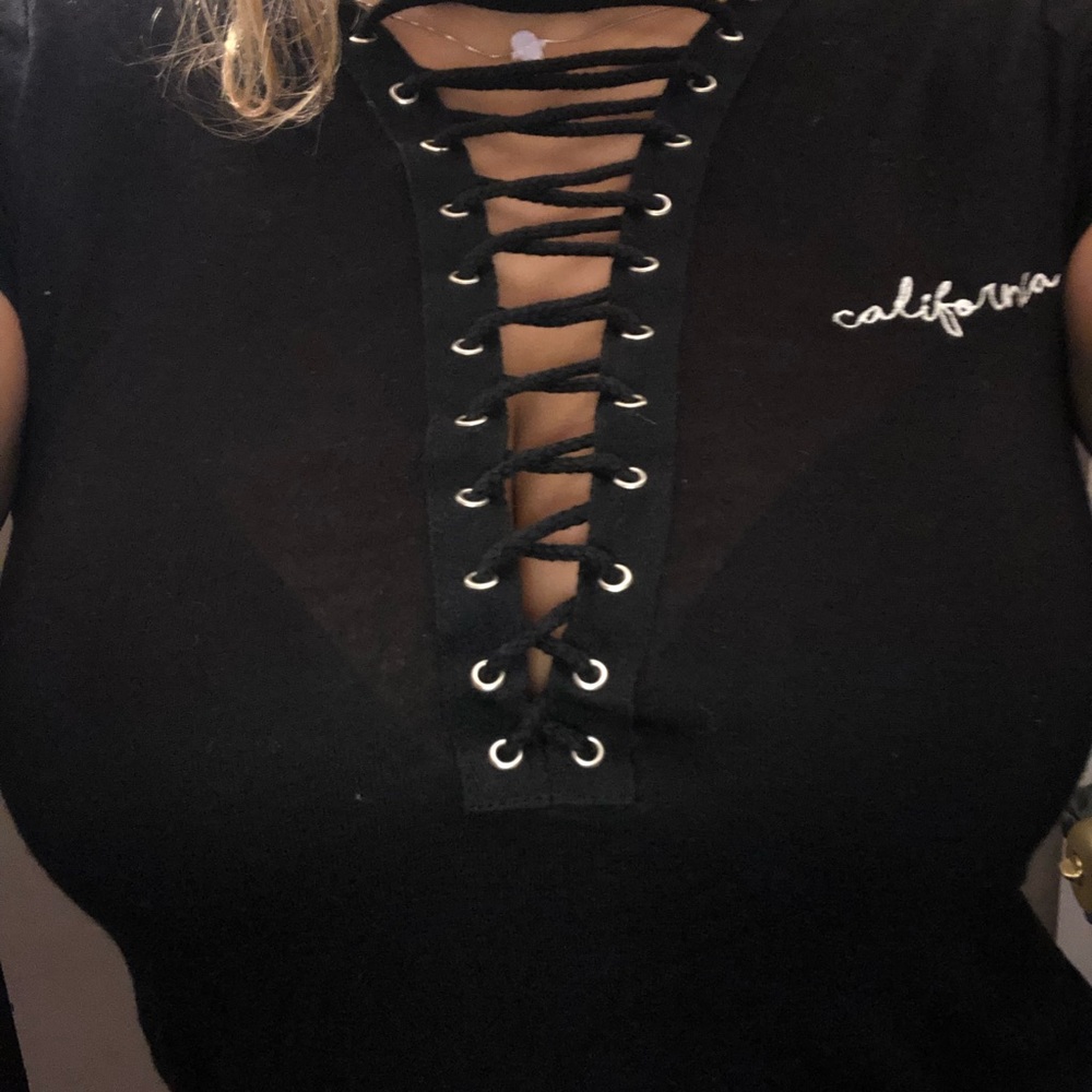 Laced up T shirt